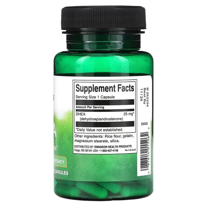 SWANSON SUPLEMENTOS Swanson, DHEA 25 mg (120 cápsulas)