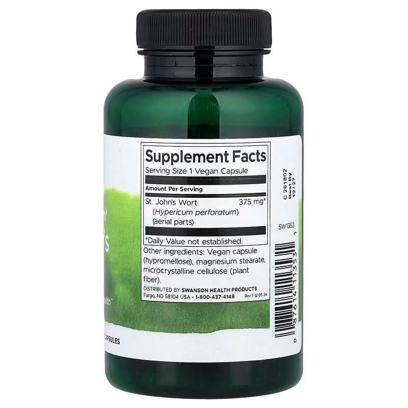 SWANSON SUPLEMENTOS Swanson, Hierba de San Juan 375 mg (120 cápsulas)