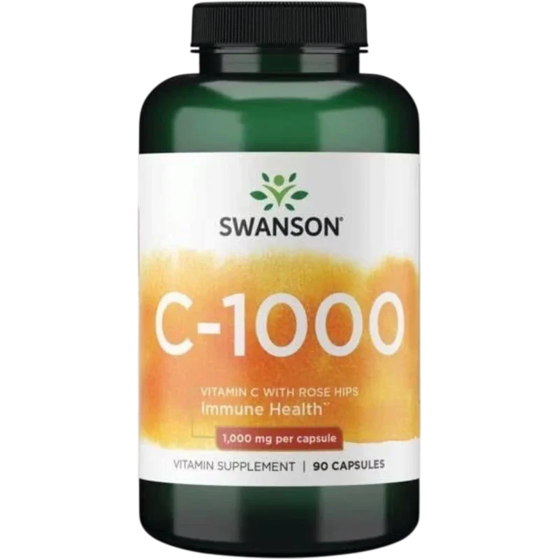 SWANSON Suplementos Swanson, Vitamina C-1000 con Escaramujos 1,000 mg (90 cápsulas)