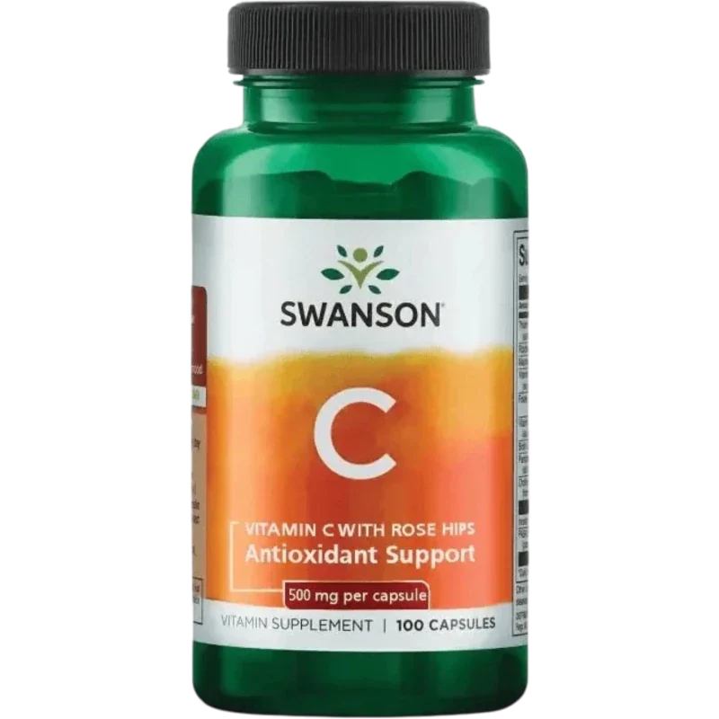 SWANSON Vitamina Swanson, Vitamina C con Rosa Mosqueta 500 mg (100 cápsulas)