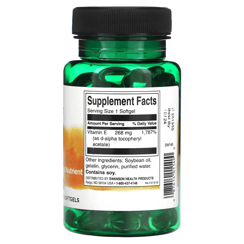 SWANSON Suplementos Swanson, Vitamina E 400 UI (100 softgels)