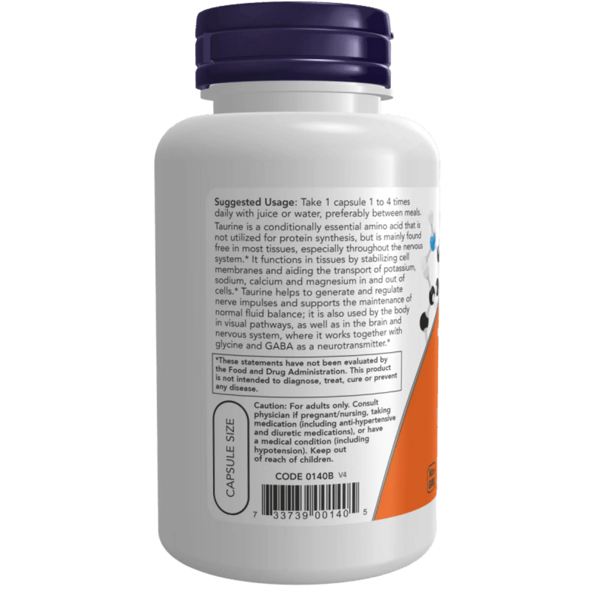 Now Foods, Taurina 500 mg (100 cápsulas)
