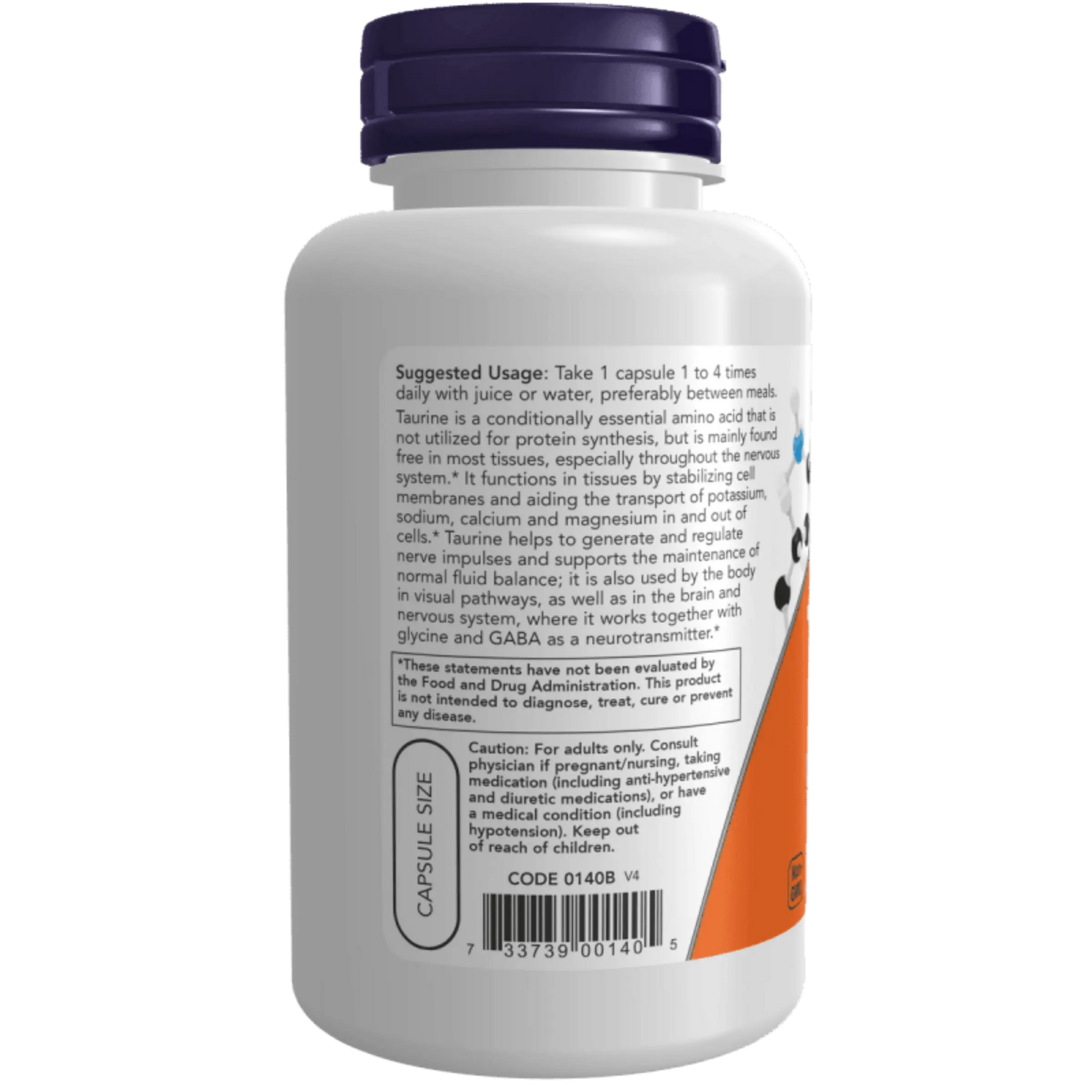 Now Foods, Taurina 500 mg (100 cápsulas)